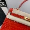 Full Handmade Kelly 28CM 95 Braise Porosus Leather Gold Hardware 1:1 to make