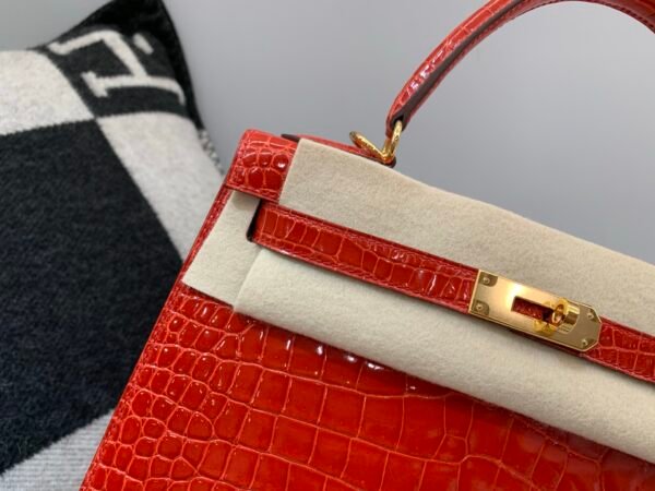 Full Handmade Kelly 28CM 95 Braise Porosus Leather Gold Hardware 1:1 to make