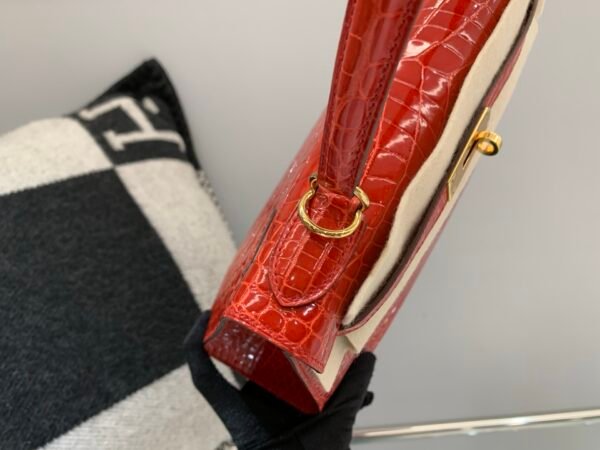 Full Handmade Kelly 28CM 95 Braise Porosus Leather Gold Hardware 1:1 to make