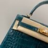 wsxc1782490392765_2 Kelly 25cm Z6 Malachite Alligator Leather Gold hardware 1:1 to make Top Handmade