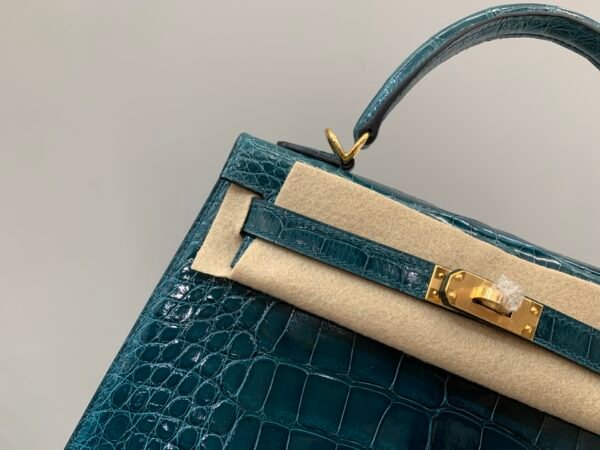 wsxc1782490392765_2 Kelly 25cm Z6 Malachite Alligator Leather Gold hardware 1:1 to make Top Handmade