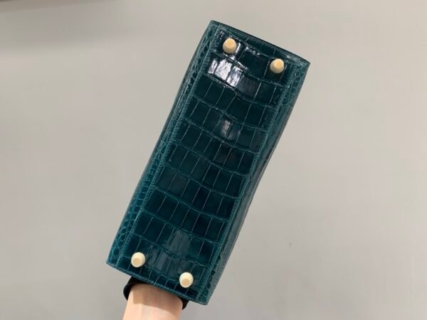 wsxc1782490392765_4 Kelly 25cm Z6 Malachite Alligator Leather Gold hardware 1:1 to make Top Handmade