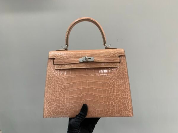 wsxc1782490395564_0-1 Top Quality Kelly 25cm 94 Terre Cuite Alligator Leather Silver Hardware