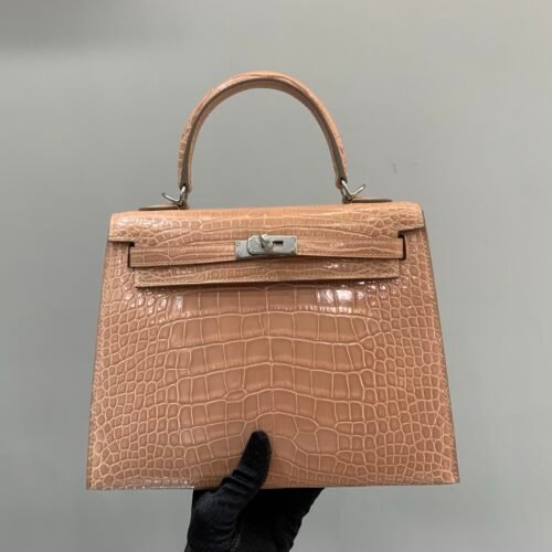 wsxc1782490395564_0 Top Quality Kelly 25cm 94 Terre Cuite Alligator Leather Silver Hardware