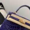 wsxc1782490400337_2 HongKong Fedex Kelly 25cm M3 Bleu Encre Alligator Leather Gold Hardware 1:1 to make
