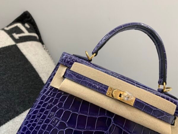 wsxc1782490400337_2 HongKong Fedex Kelly 25cm M3 Bleu Encre Alligator Leather Gold Hardware 1:1 to make