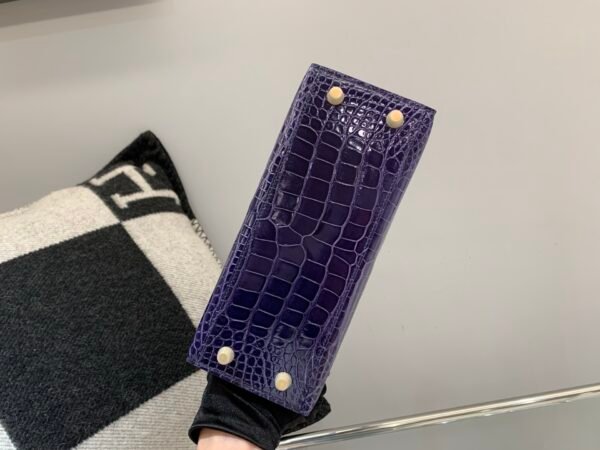 wsxc1782490400337_5 HongKong Fedex Kelly 25cm M3 Bleu Encre Alligator Leather Gold Hardware 1:1 to make