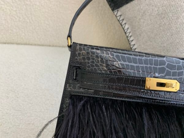 wsxc1782490403261_2 Special Order Kelly Elan 28CM 89 Nior Alligator Leather Gold Hardware Feather-style tassels