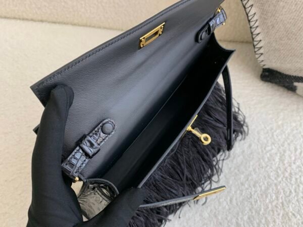 wsxc1782490403452_8 Special Order Kelly Elan 28CM 89 Nior Alligator Leather Gold Hardware Feather-style tassels