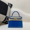 Kelly 25cm 7T Blue Electric Alligator Leather Top Handmade