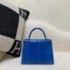 Kelly 25cm 7T Blue Electric Alligator Leather Top Handmade