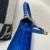 Kelly 25cm 7T Blue Electric Alligator Leather Top Handmade