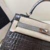 Kelly 25cm Top Handmade 88 Graphite Alligator Leather Silver Hardware