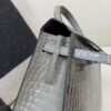 Kelly 25cm Top Handmade 88 Graphite Alligator Leather Silver Hardware