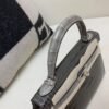 Kelly 25cm Top Handmade 88 Graphite Alligator Leather Silver Hardware