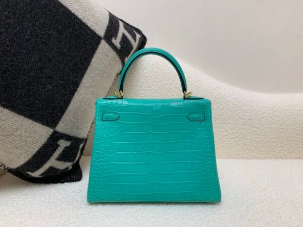 Kelly 25cm Custom Made Alligator Leather O6 Vert Jade Gold Hardware