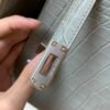 H Factory Kelly 25cm 80 Gris Perle Alligator Silver Hardware Top Handmade
