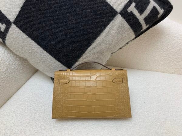 wsxc1783994473178_1 Kelly Pochette 22CM 4B Biscuit Original Alligator Leather Gold Hardware Top Handmade