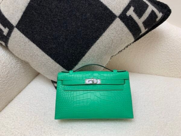 Top Handmade Kelly Pochette 22CM Global Sales 0Z Vert Comics Silver Hardware