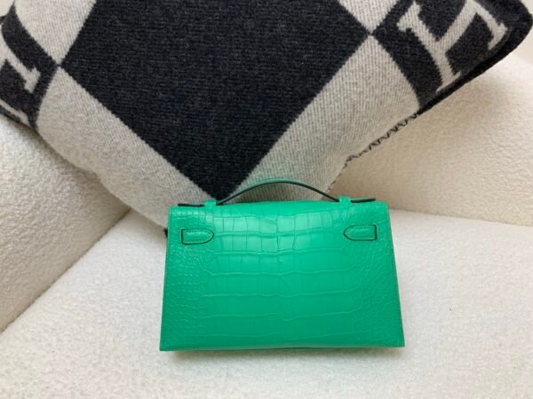 Top Handmade Kelly Pochette 22CM Global Sales 0Z Vert Comics Silver Hardware