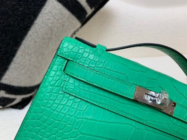 Top Handmade Kelly Pochette 22CM Global Sales 0Z Vert Comics Silver Hardware