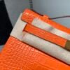 New custom made Kelly Pochette 22CM 93 Orange Alligator Leather Gold Hardware Full Handmade