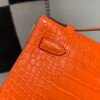 New custom made Kelly Pochette 22CM 93 Orange Alligator Leather Gold Hardware Full Handmade
