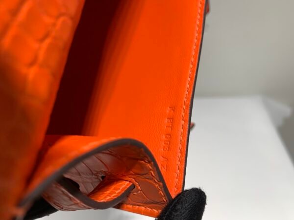 New custom made Kelly Pochette 22CM 93 Orange Alligator Leather Gold Hardware Full Handmade