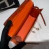 New custom made Kelly Pochette 22CM 93 Orange Alligator Leather Gold Hardware Full Handmade