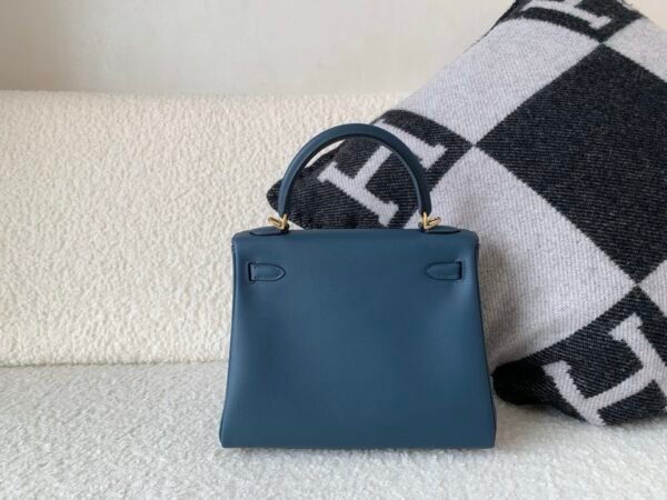 Global shipping Kelly 25cm S4 Deep Blue Swift Leather Full Handmade GHW
