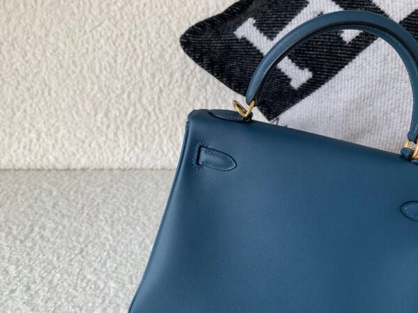 Global shipping Kelly 25cm S4 Deep Blue Swift Leather Full Handmade GHW