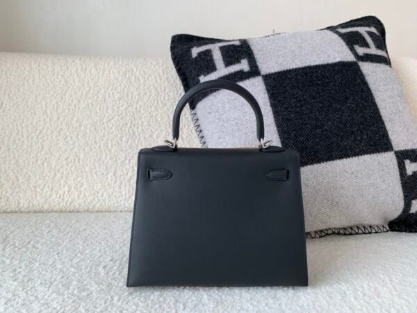 Top Handmade Kelly 25cm 89 Noir Alligator Leather Silver Hardware Original full package for shipping