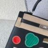Top Handmade Kelly 25cm 89 Noir Alligator Leather Silver Hardware Original full package for shipping