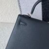 Top Handmade Kelly 25cm 89 Noir Alligator Leather Silver Hardware Original full package for shipping