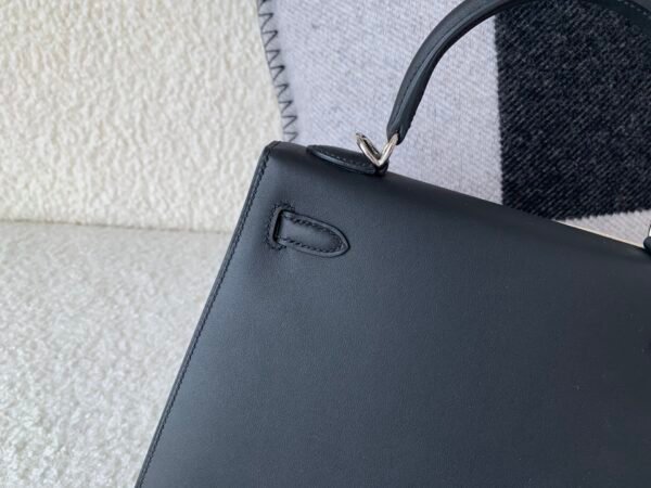 Top Handmade Kelly 25cm 89 Noir Alligator Leather Silver Hardware Original full package for shipping