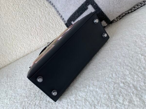 Top Handmade Kelly 25cm 89 Noir Alligator Leather Silver Hardware Original full package for shipping
